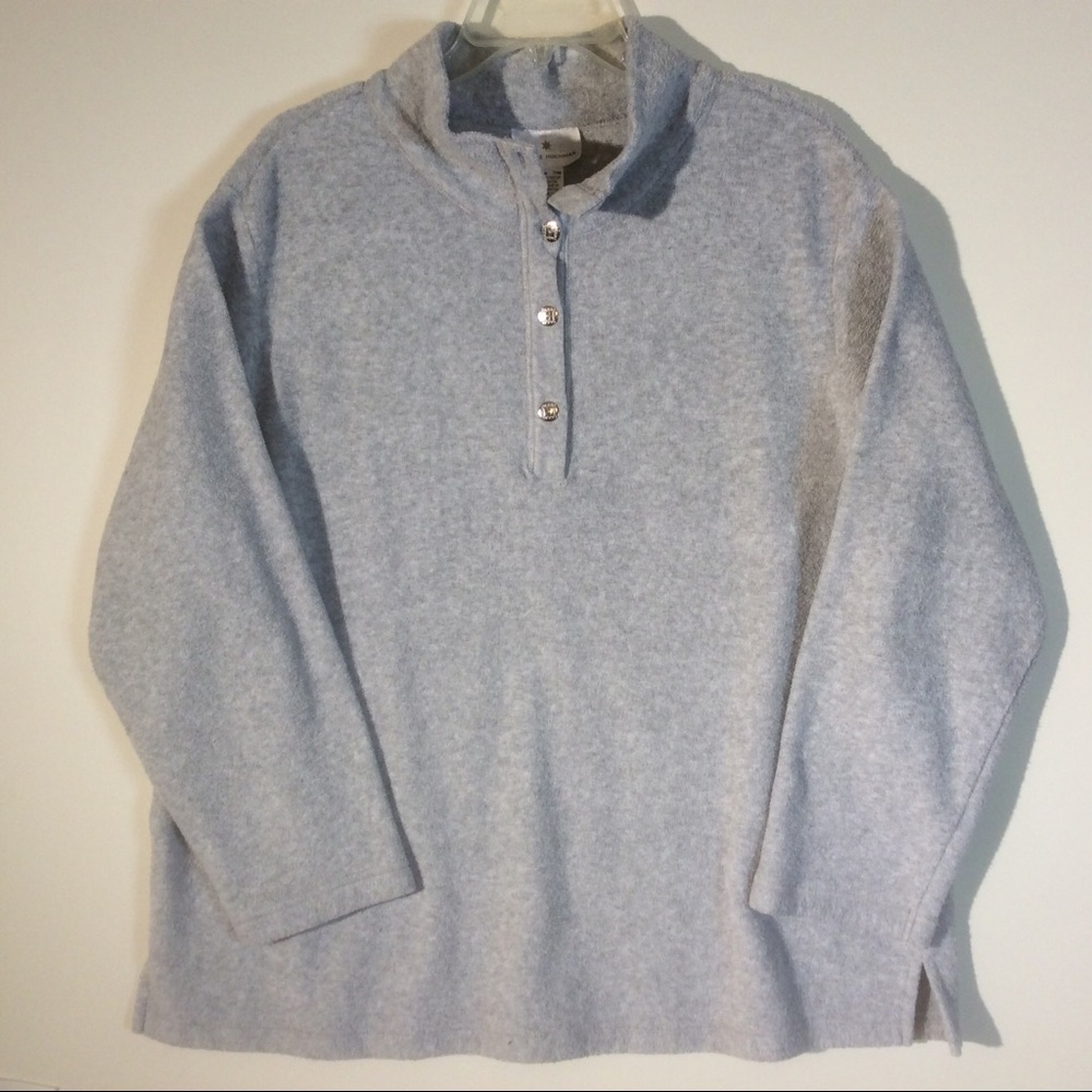 Carol Hochman Grey Tunic Long Sleeve Pullover Top